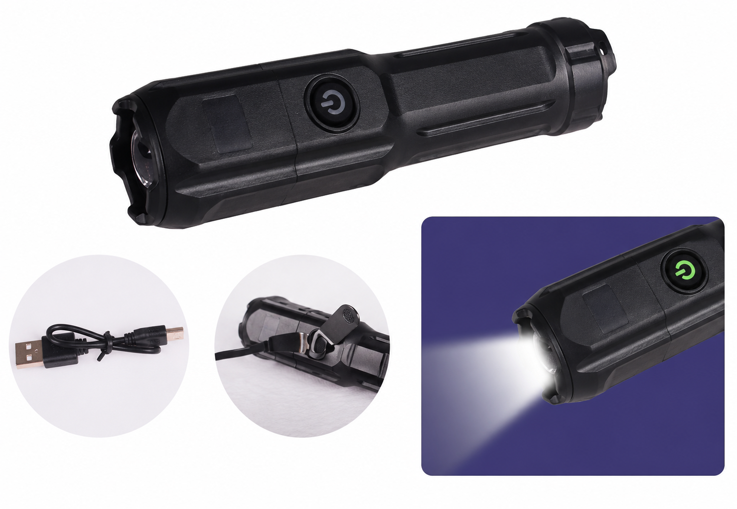PORTABLE USB RECHARGEABLE TORCHLIGHT